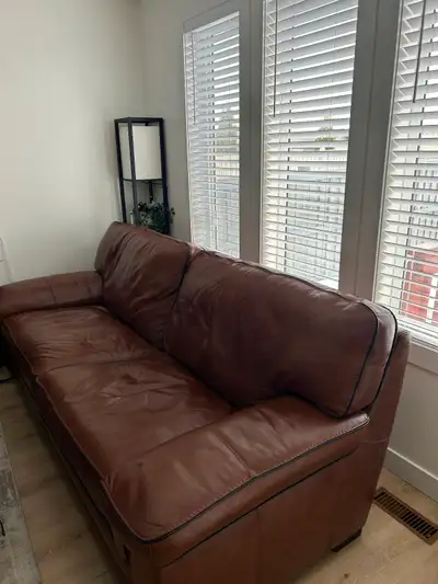 Brown leather sofa, View more
