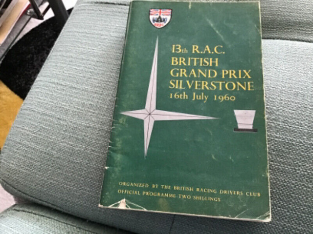 Silverstone 13th British Grand Prix program from 1960 in Arts & Collectibles in City of Toronto