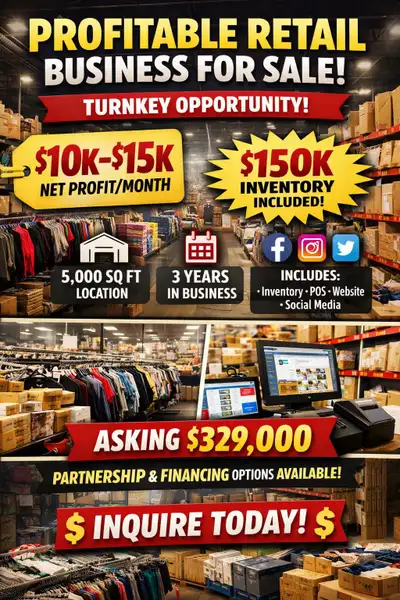  PROFITABLE RETAIL BUSINESS FOR SALE – TURNKEY OPPORTUNITY , View more