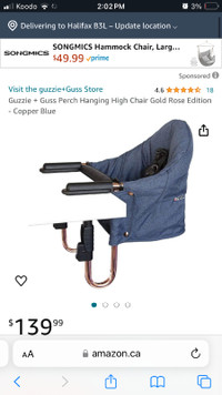 Guzzie & Guss perch high chair - great for small spaces, travel