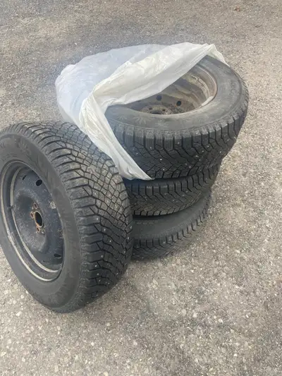 Continental Ice Contact Studded Winter tires 215/70/16 on Subaru steel rims They came off a 2021 Sub...