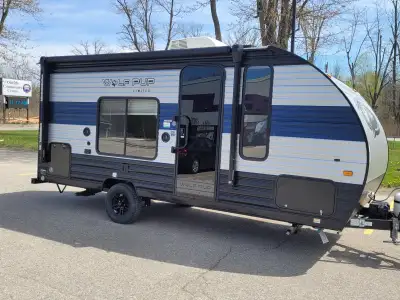 Forest River Cherokee Wolf Pup travel trailer 16FQ highlights: Rear Bathroom Booth Dinette Outside M...