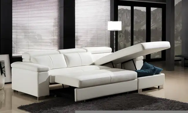 BEST SELLER Genuine Top Grain leather sectional sofa bed in Couches & Futons in Vancouver - Image 8
