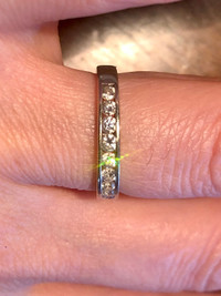 Stunning 14k WG 1/2 Eternity Diamond Love Story Ring 