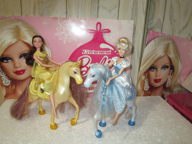 Disney Poupée Princesse Raiponce Cendrillon Belle Cheval Barbie in Toys & Games in Longueuil / South Shore - Image 2
