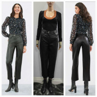 Wilfred Melina Vegan Leather Cropped Pant Size 4