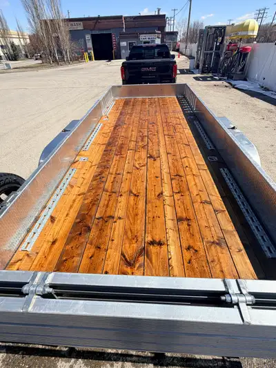 2023 Stronghaul UATS8518DR 18 Foot Aluminum Flat Deck Trailer with Spare tire, Front tool box and ex...