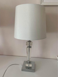 Glass and Chrome Table Lamp