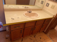 2 Washroom Vanities with Sink and Faucet