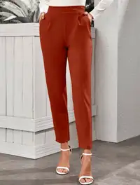 Women’s Brick Orange High-Rise Tapered Pants