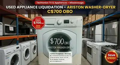 Washer Dryer Combo - Ariston W1020E0 - Front Load - Used, View more