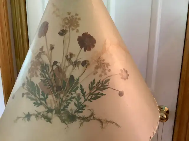 MCM Danish Style Teak Arc Floor Lamp w Dornbusch Bonnet Shade in Indoor Lighting & Fans in Belleville - Image 10