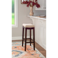 Linon Hampton 25" Wood Counter Stool in Dark Walnut Brown