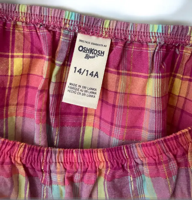 NEW Girl's Oshkosh B'Gosh Pink Plaid Sleeveless Tank Top 14/14A in Kids & Youth in Winnipeg - Image 4