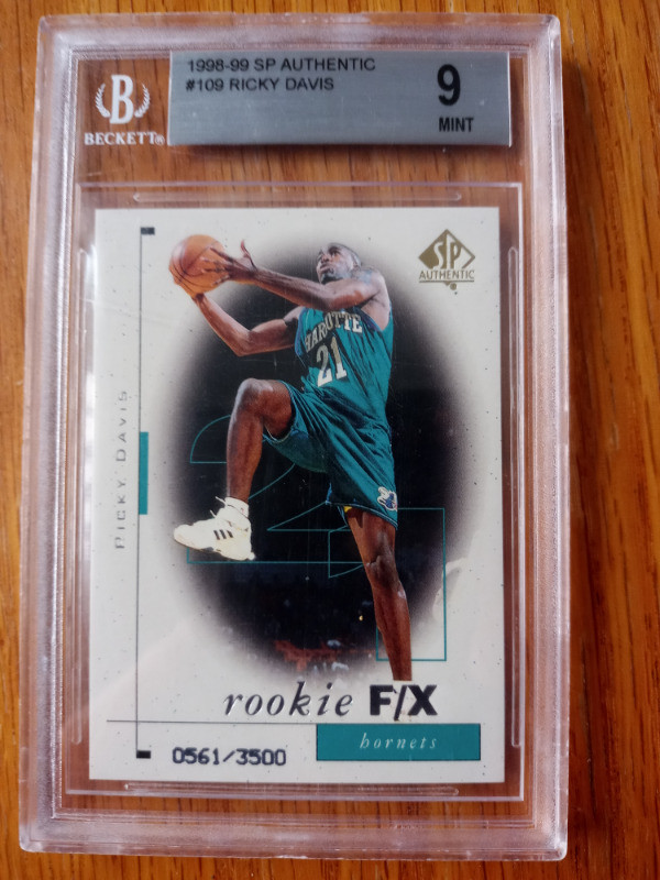 Ricky Davis Rookie F/X /3500 BGS 9 1998-99 SP Authentic #109 RC in Arts & Collectibles in St. Catharines - Image 2