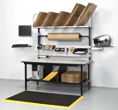 WORKSTATIONS, PACKING BENCHES, SHIPPING STATIONS, WORKBENCHES., View more
