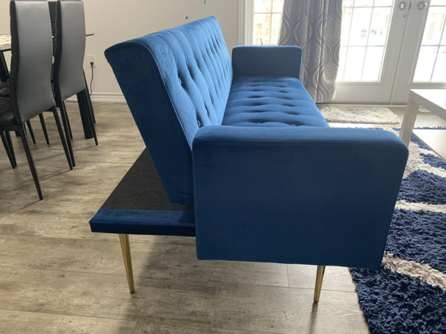 Gorgeous Wayfair Royal Blue Footon Like New in Couches & Futons in Kitchener / Waterloo - Image 4