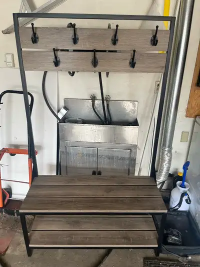 Front Hall Bench with High Back & 7 Hooks, View more