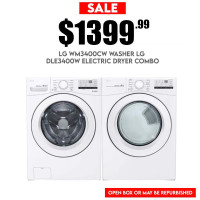 Our Huge Sale Is Here! LG WM3400CW Washer LG DLE3400W Electric