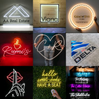 Affordable custom store sign & business signs 3d neon circle 