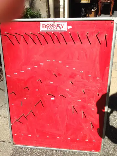 VINTAGE BONNEY TOOLS DISPLAY RACK  31 HOOKS, View more