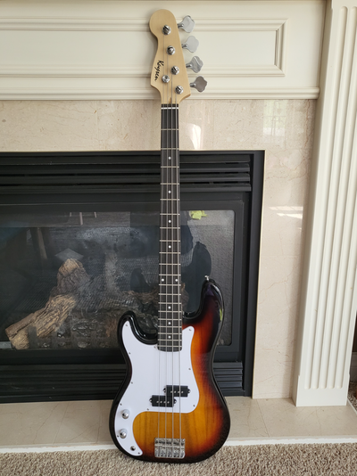 Left-Handed Precision Style Bass Guitar – Brand New – Sunburst, View more