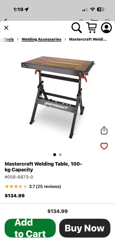 Mastercraft Welding Table, View more