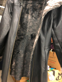 Danier Genuine Leather Hooded Winter Coat