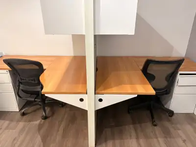 Office Desks with Storage, Dividers & Free Chair, View more