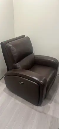 Brand new top grain leather power reclining chair