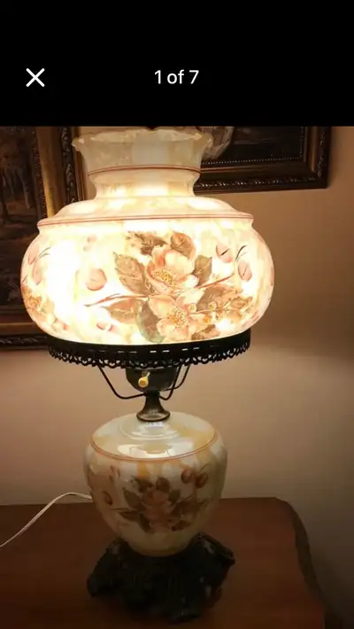 Beautiful Vintage Glass Lamp, View more