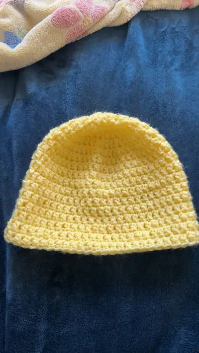 Crochet Beanie -Baby Yellow, View more