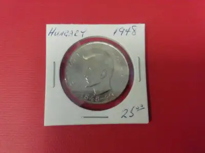 1948 Hungary 5 Forint Coin $25 The 1948 Hungary 5 Forint coin commemorates the centenary of the Hung...