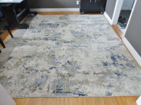 NEW Large Blue Beige & Ivory Textured Area Rug -7'10x10’