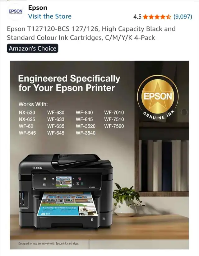 Genuine Epson Inks for Colour Printer in Printers, Scanners & Fax in Oshawa / Durham Region - Image 4