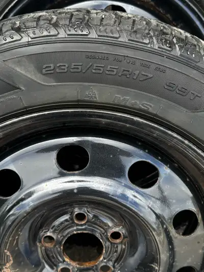 For sale: Used Goodyear Ultra Grip snow tires mounted on steel rims. Came off a 2018 Ford Escape. Bo...