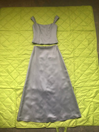 Women's silver formal 2-piece dress - size 4