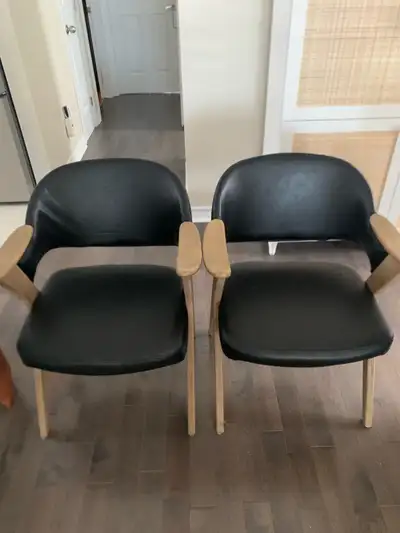 solid wood and leather chairs, View more