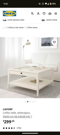 Ikea white coffee table liatrop - West Edmonton 