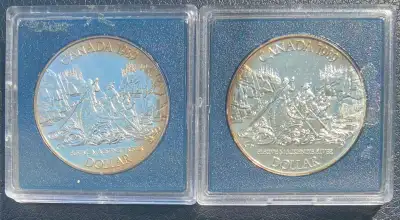2 CANADA 1989 50% SILVER DOLLARS encapsulated uncirculated COINS, View more