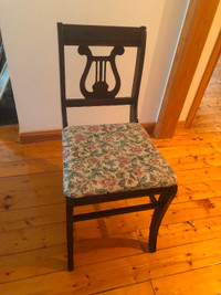 Antique Lyre back chairs and drop leaf dining table
