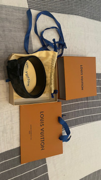 Authentic Louis Vuitton Belt “Black and Grey”
