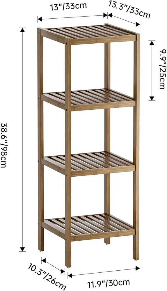 SMIBUY ® Bathroom 4-Tier Bamboo Rack Organizer NEW IN BOX in Storage & Organization in Oakville / Halton Region - Image 3