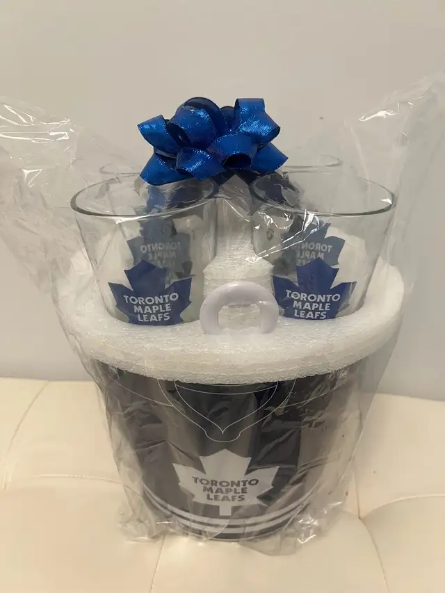 NHL Toronto Maple Leafs Ice Bucket, Glass, Coaster Gift Set  NEW