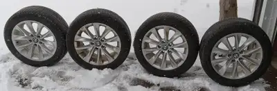 4 GOOD BMW RIMS with winter Michelins - 245 50 18. (treads about 5mm, one tire no good). BOLT PATTER...