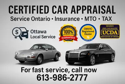CERTIFIED CAR APPRAISAL For Service Ontario • Insurance • MTO • Tax ✅ Helps You Save on Vehicle Tax...