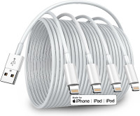 USB to Lightning MFI Cables - 6FT, 2.4A - 4 Pack- Brand New