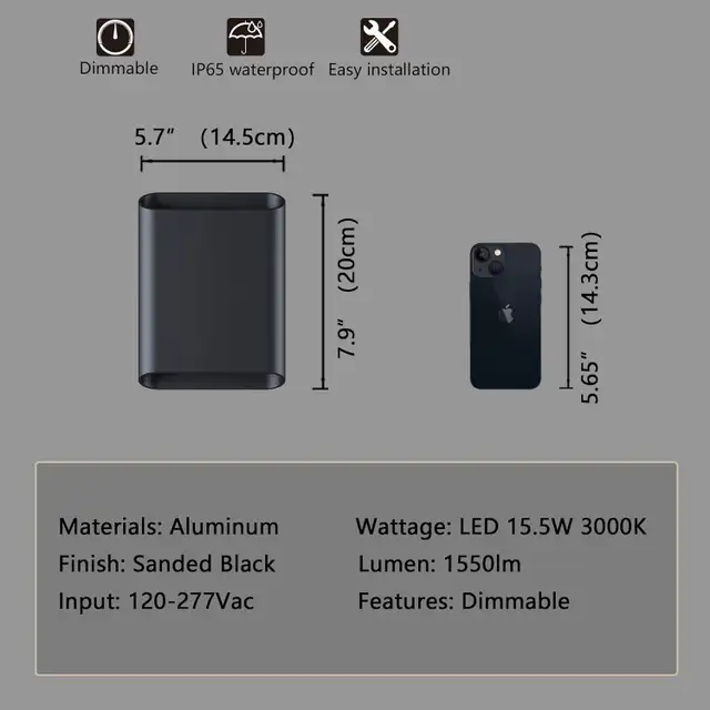 LED Wall Lights for Bedroom Wall Light for Wall Dimmable, 15.5W in Indoor Lighting & Fans in Mississauga / Peel Region - Image 3