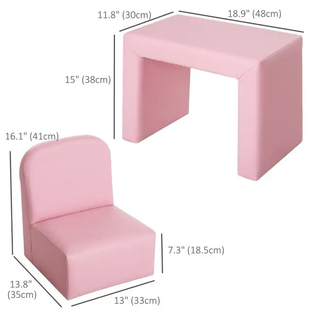 2-in-1 Multi-Functional Toddler Table and Chair, Children Armcha in Chairs & Recliners in Markham / York Region - Image 6