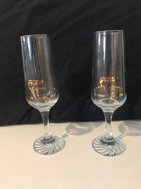 2 Olympic Torch champagne flutes - 2 flûtes torche Olympique  
